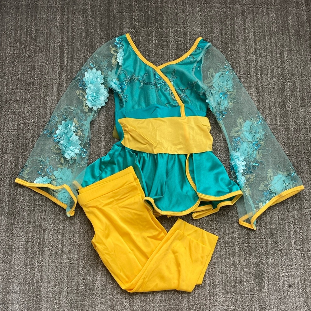 Curtain Call Costumes Asian Inspired Leotard with Capri Leggings